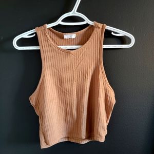 Crop ribbed tank